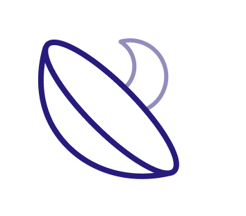Icono de un lente de contacto con una luna